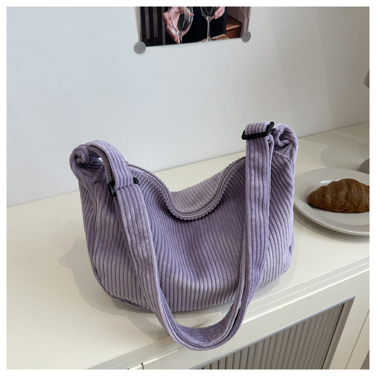 Maison Maryim Crescent Corduroy Shoulder Bag