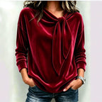 Maison Maryim Bow-Tie Long Sleeve Top — side view — top