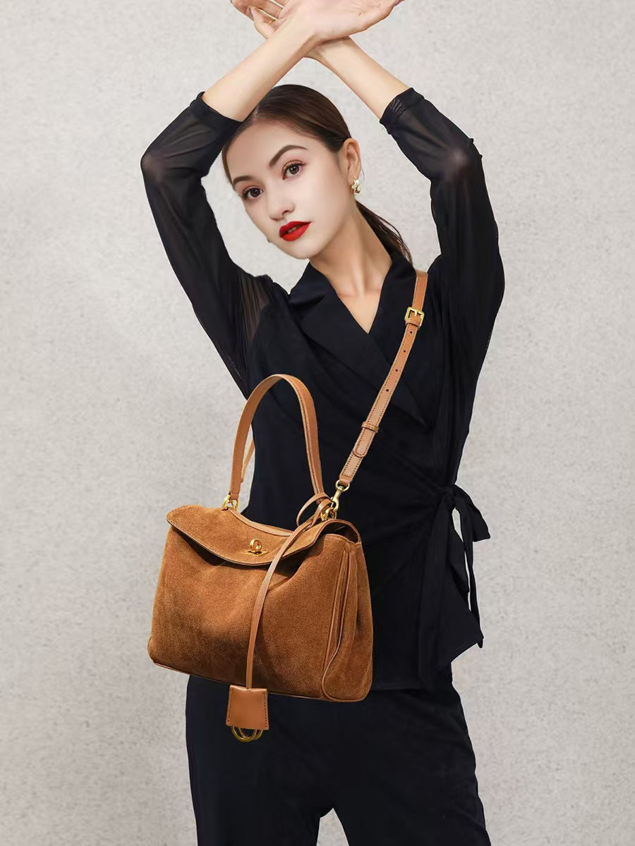 Maison Maryim Suede-Effect Kelly Tote