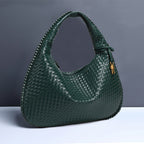 Maison Maryim Luxury Crescent Woven Shoulder Bag for Women — angle view — handbag