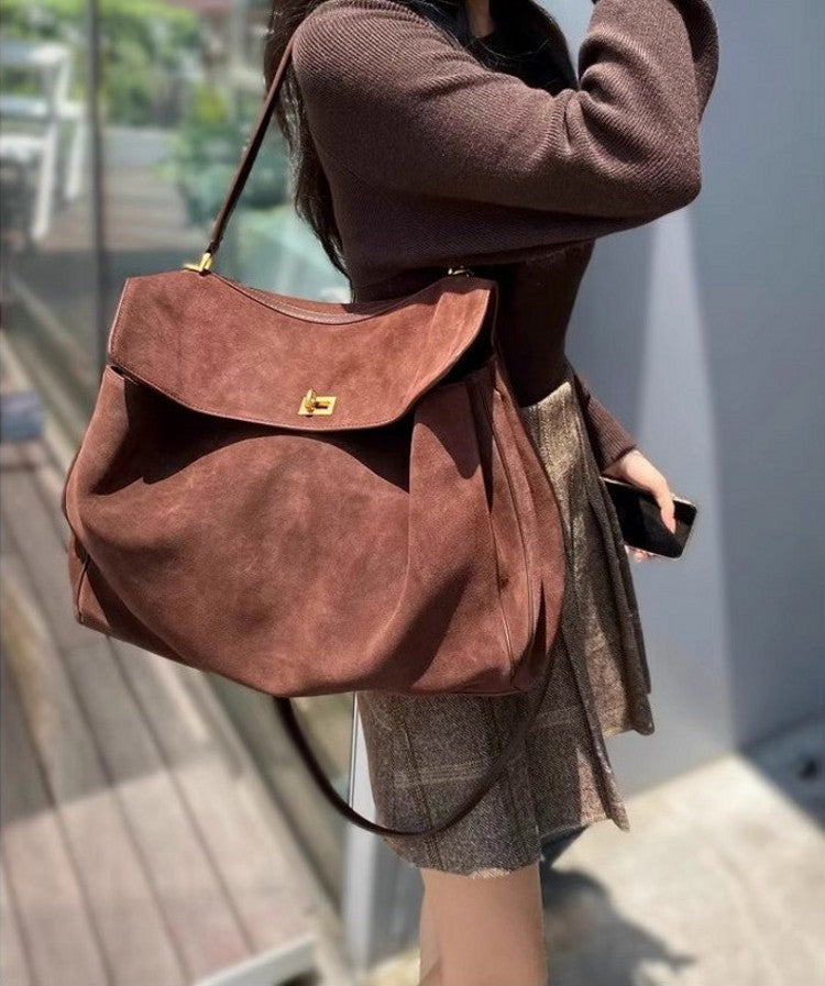 Maison Maryim Suede-Effect Kelly Tote