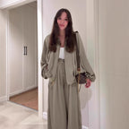Maison Maryim Flip Collar Two-Piece Set — back view — two-piece set