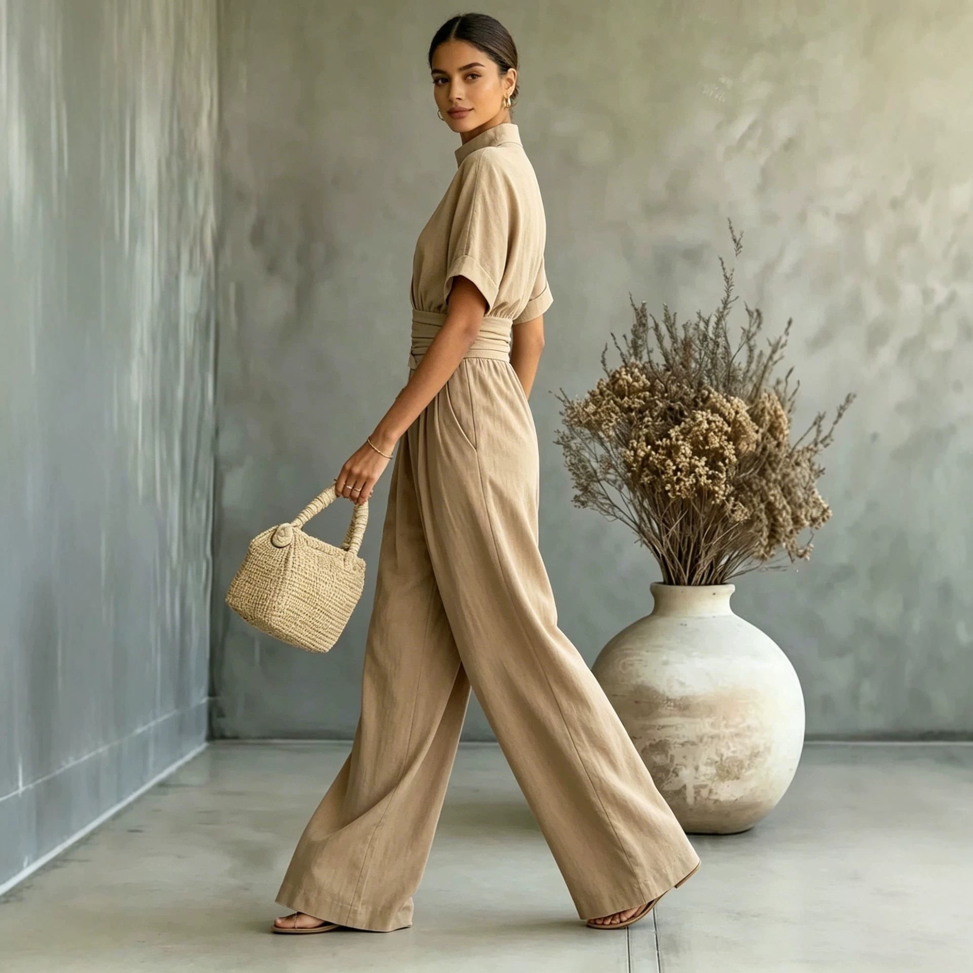 Maison Maryim Wide-Leg Jumpsuit — close-up detail — jumpsuit