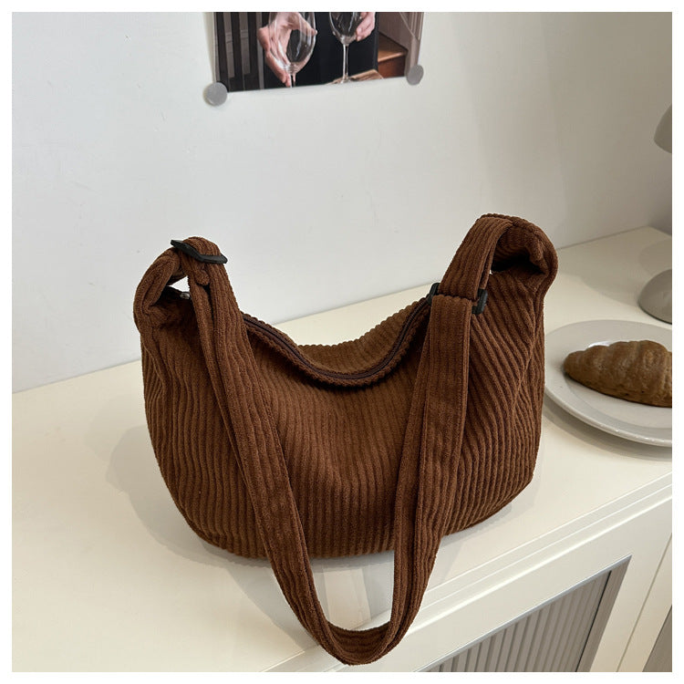 Maison Maryim Crescent Corduroy Shoulder Bag