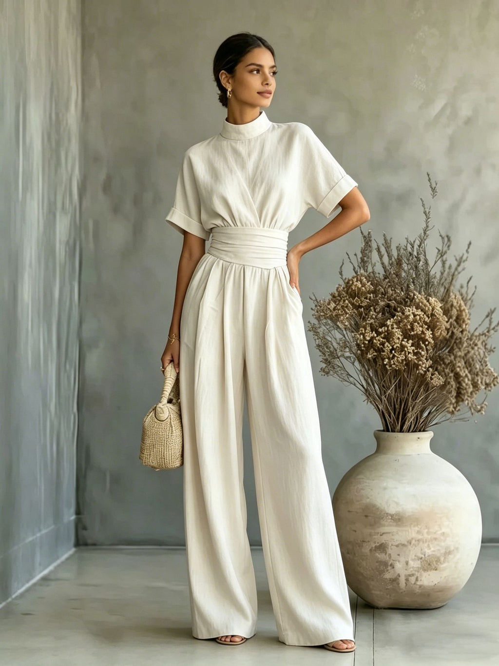 Maison Maryim Wide-Leg Jumpsuit — back view — jumpsuit