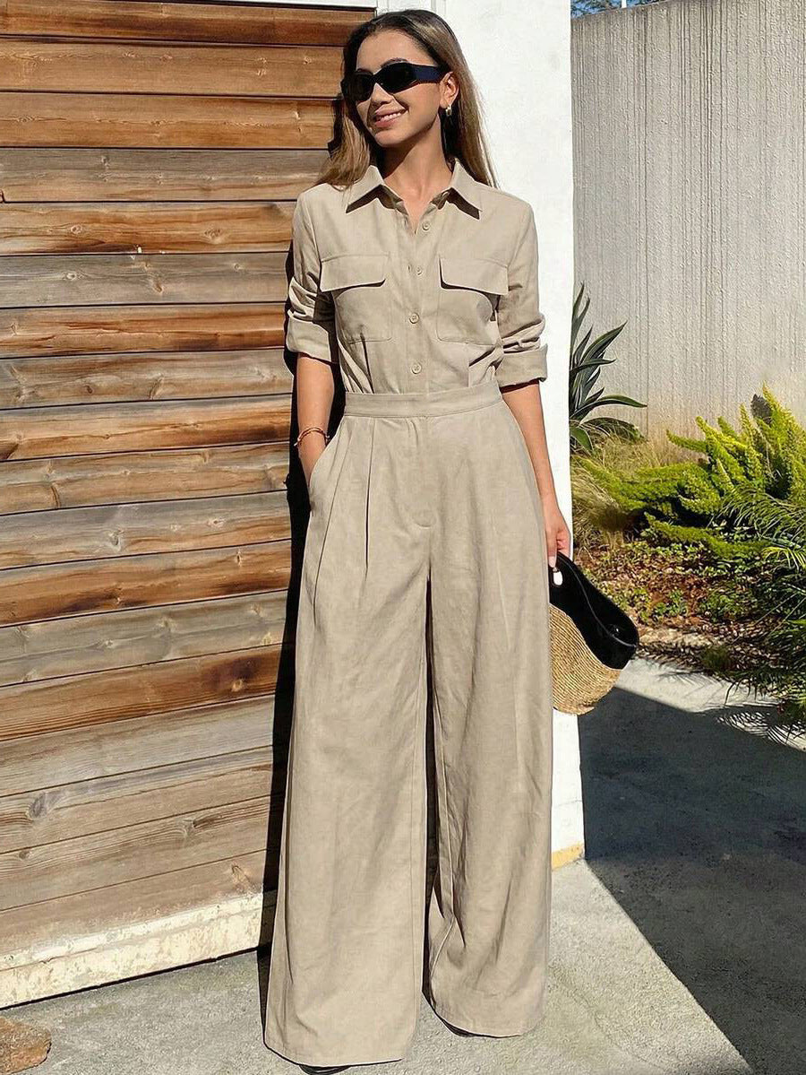 Maison Maryim Collared Utility Jumpsuit — interior view — jumpsuit