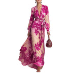 Maison Maryim Elegant Printed Chiffon Maxi Dress — styled view — dress