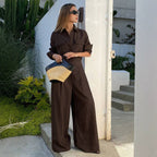 Maison Maryim Collared Utility Jumpsuit — close-up detail — jumpsuit
