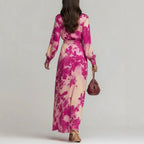 Maison Maryim Elegant Printed Chiffon Maxi Dress — side view — dress