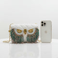 Maison Maryim Designer Owl Tassel Handbag for Women — front view — handbag
