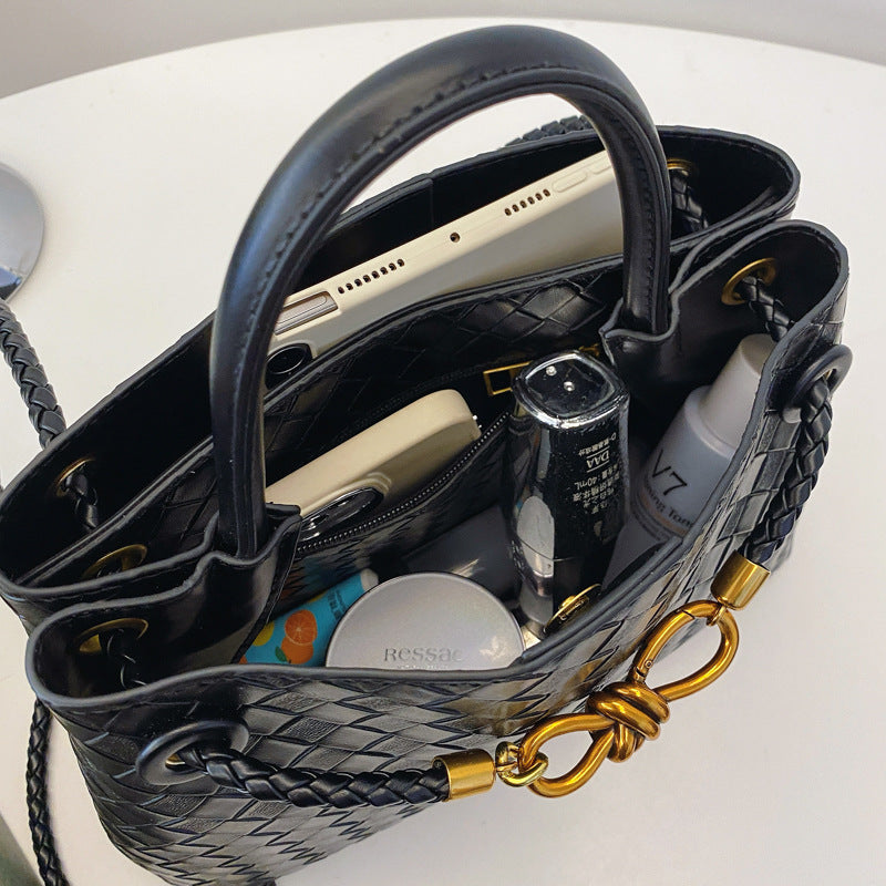 Maison Maryim Woven Knot-Buckle Shoulder Bag