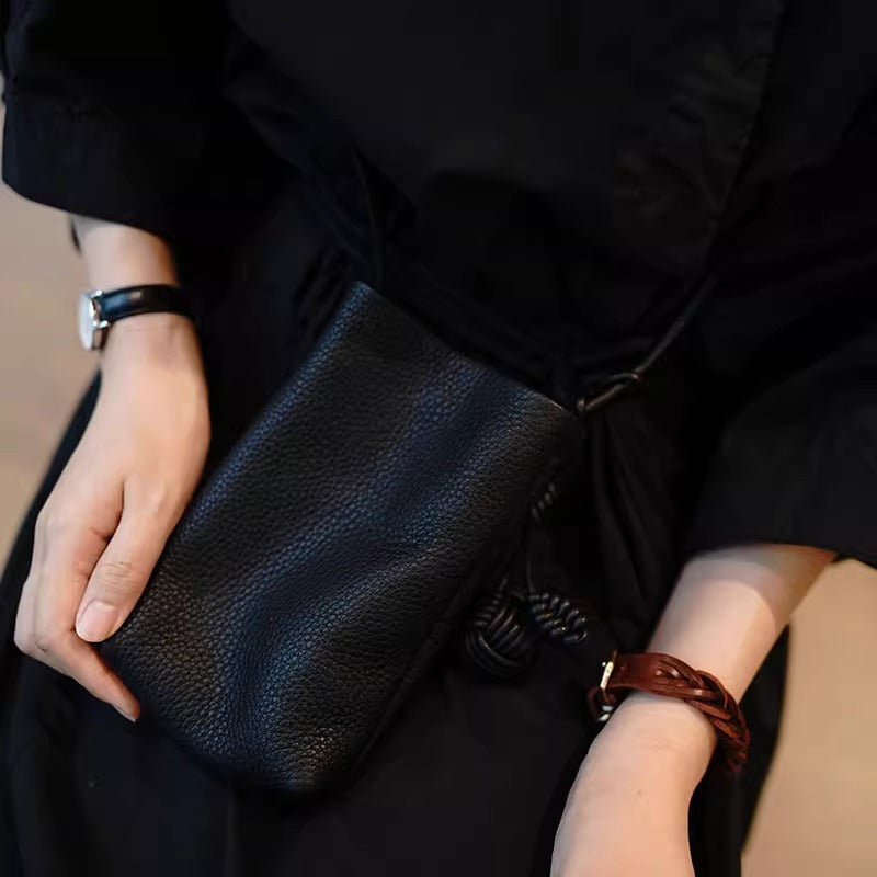 Maison Maryim Pendant Mini Crossbody — vegan leather mini bag with signature ball-pendant charm, Mélange collection