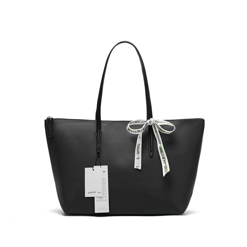 Maison Maryim Croc-Embossed Commuter Tote — vegan leather tote with croc-embossed finish, Élégance collection